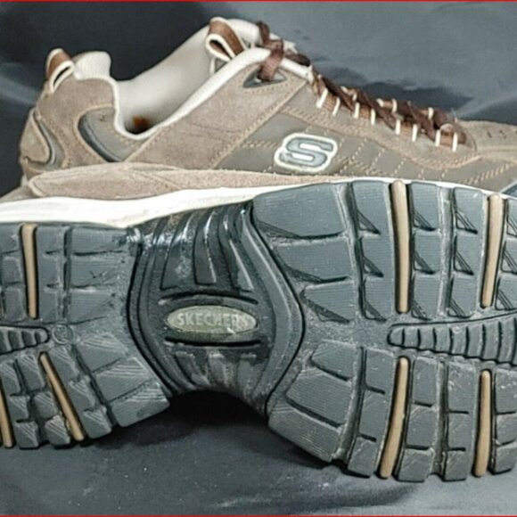 Skechers 'After Burn' Hiking Shoe Men's Size 11.5  Brown Suede Athletic Shoe - Picture 4 of 4